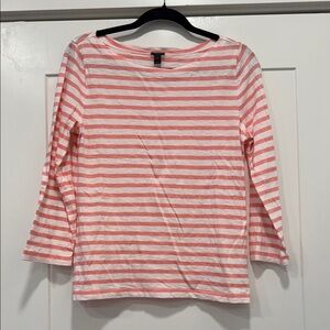 J crew Striped Pink and White Women’s Boatneck Top size small